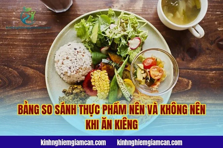 Bảng so sánh thực phẩm nên và không nên khi ăn kiêng