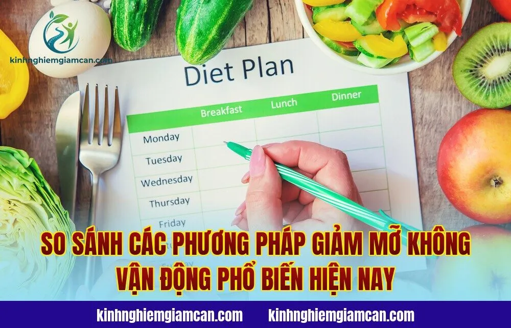 So sánh các phương pháp giảm mỡ không vận động phổ biến hiện nay